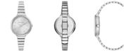 BCBGMAXAZRIA Ladies Silver Bracelet Watch with Silver Dial, 34mm